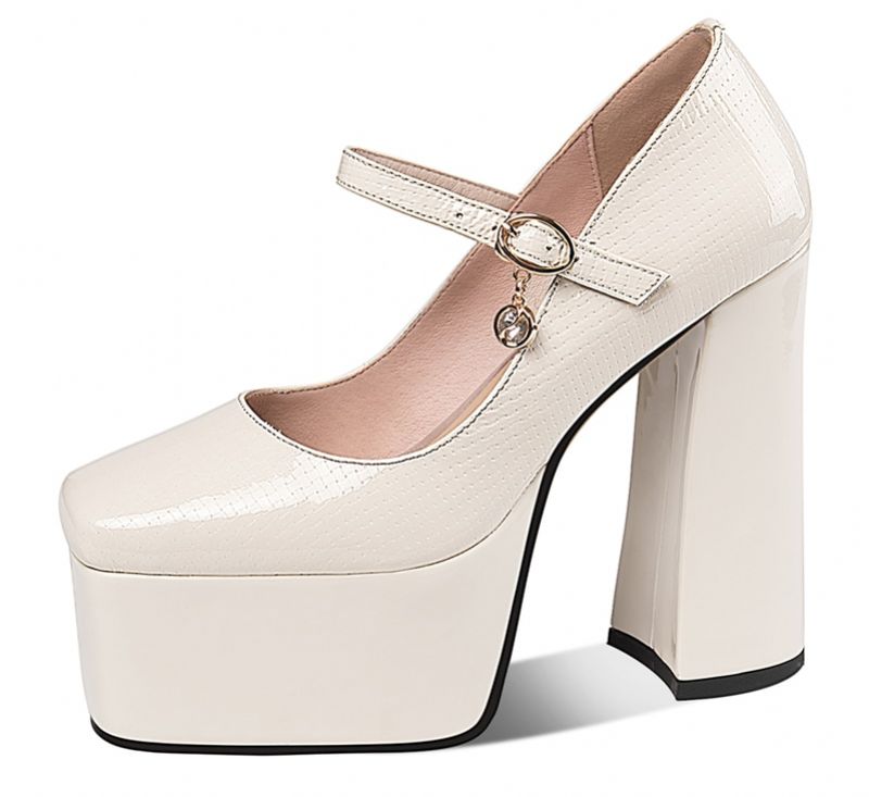 Idaly Dames Hakken Pumps - Abrikoos