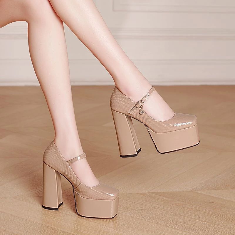 Idaly Dames Hakken Pumps - Abrikoos