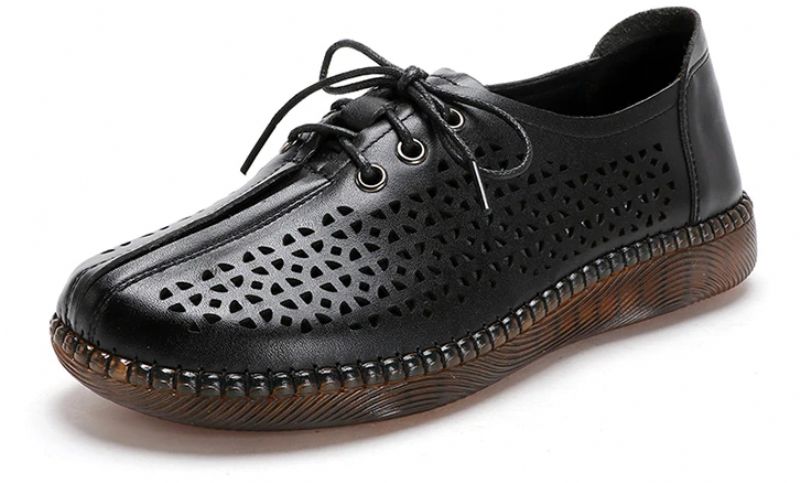 Imbert Dames Hollow Out Oxfords Schoenen - Zwart