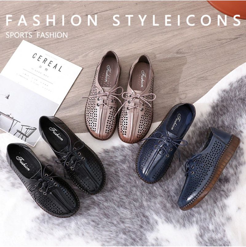 Imbert Dames Hollow Out Oxfords Schoenen - Zwart