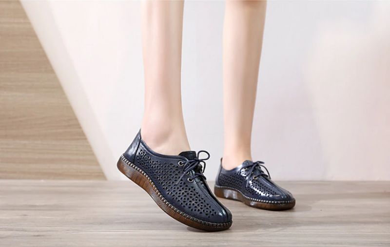 Imbert Dames Hollow Out Oxfords Schoenen - Zwart