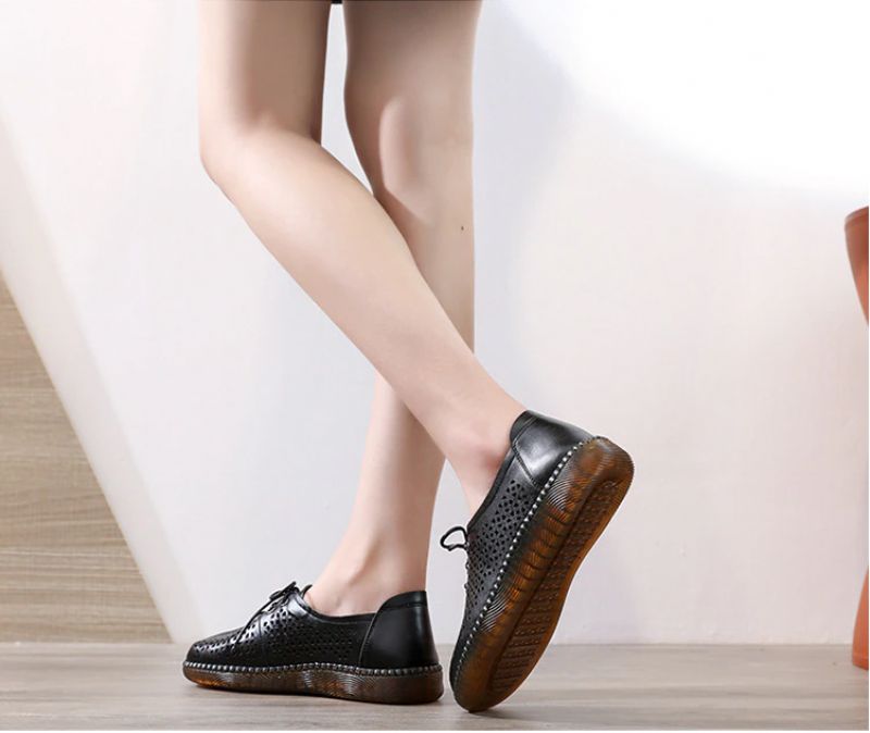 Imbert Dames Hollow Out Oxfords Schoenen - Zwart