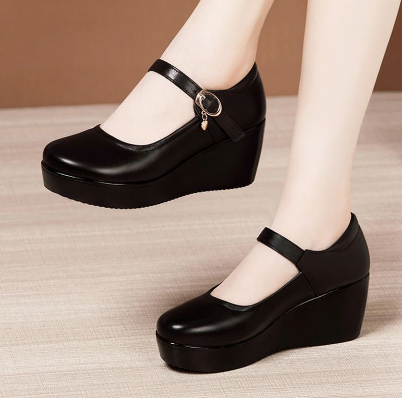 Ines Dames Comfortabele Platform Schoenen - Rood