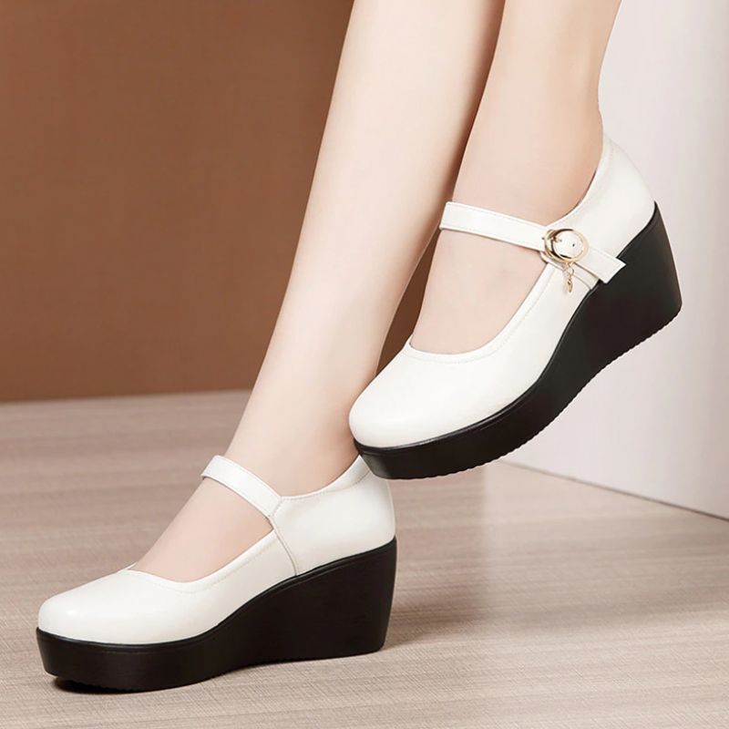 Ines Dames Comfortabele Platform Schoenen - Rood