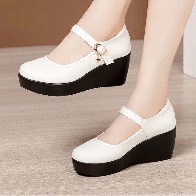 Ines Dames Comfortabele Platform Schoenen - Rood