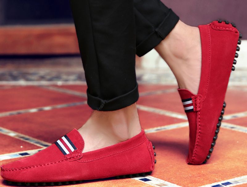 Irving Heren Loafers Geklede Schoenen - Rood