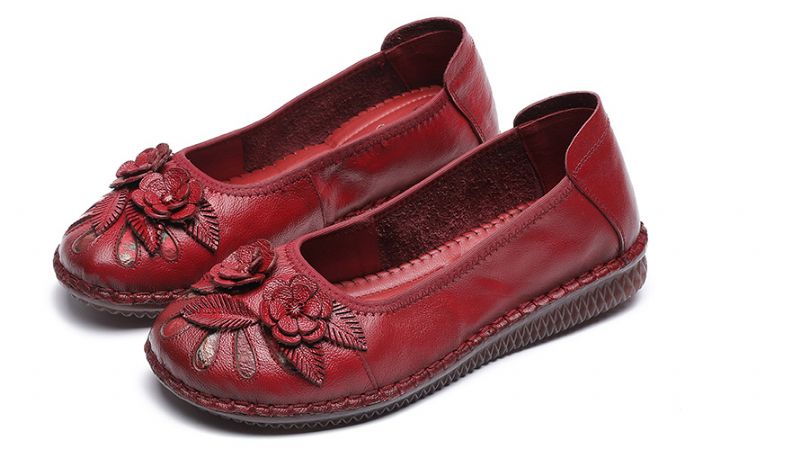 Isabelita Dames Platte Leren Schoenen - Zwart