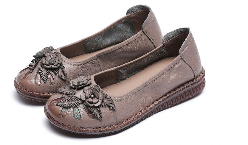 Isabelita Dames Platte Leren Schoenen - Zwart