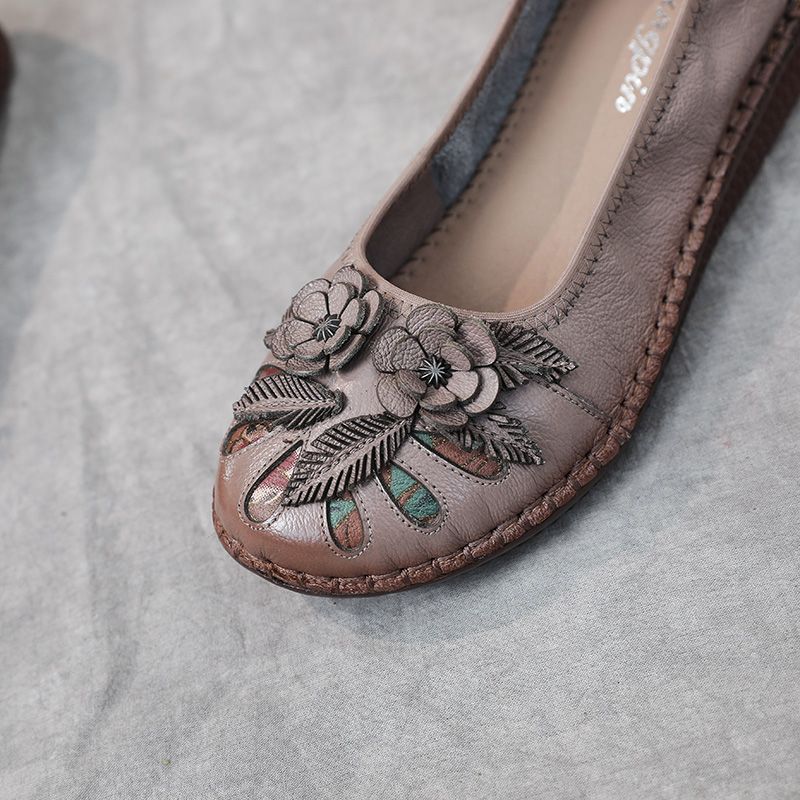 Isabelita Dames Platte Leren Schoenen - Zwart