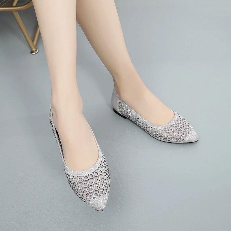 Italia Dames Platte Schoenen - Beige