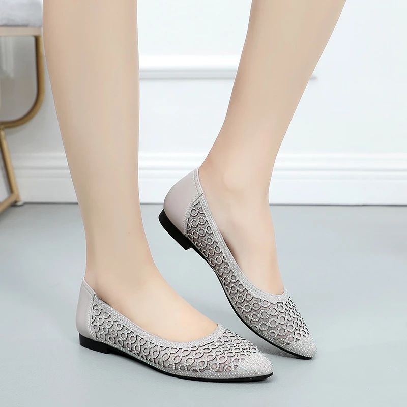 Italia Dames Platte Schoenen - Beige