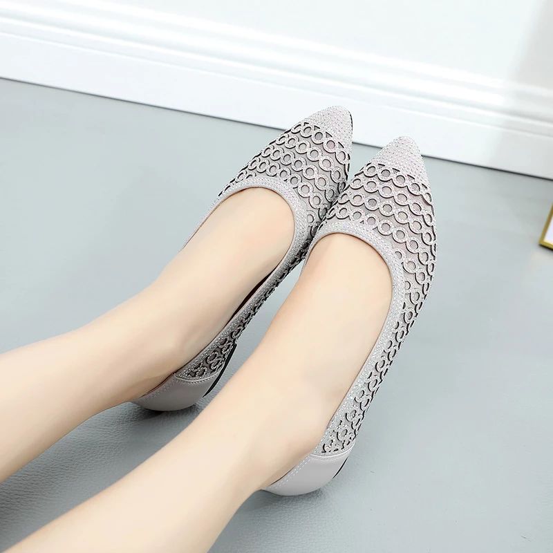 Italia Dames Platte Schoenen - Beige