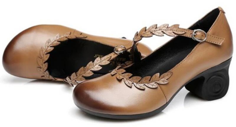 Iza Dames Leren Pumps - Zwart