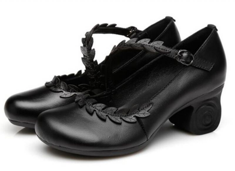 Iza Dames Leren Pumps - Zwart