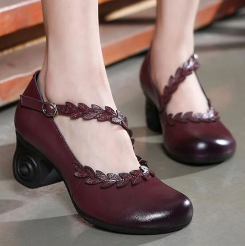 Iza Dames Leren Pumps - Zwart
