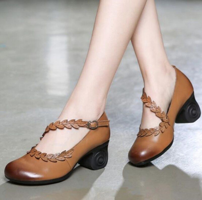 Iza Dames Leren Pumps - Zwart