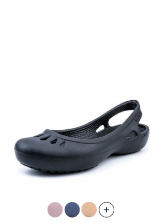 Iza Dames Slip-on Platte Ademende Zomer Zwarte Schoenen