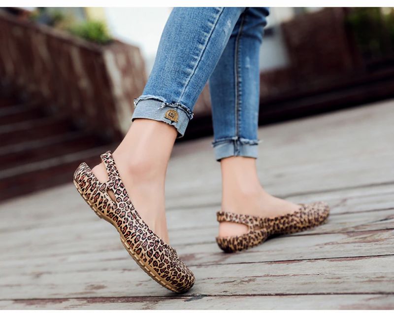 Iza Dames Slip-on Platte Ademende Zomerschoenen - Beige