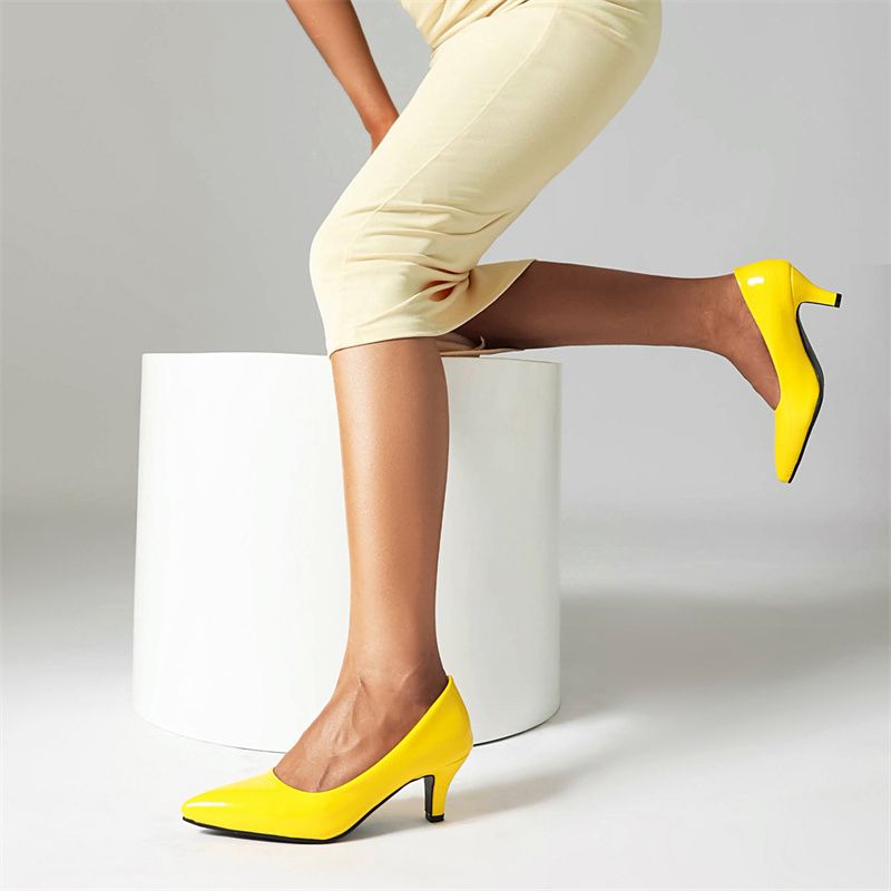 Izel Dames Mode Medium Hak Pumps - Zwart