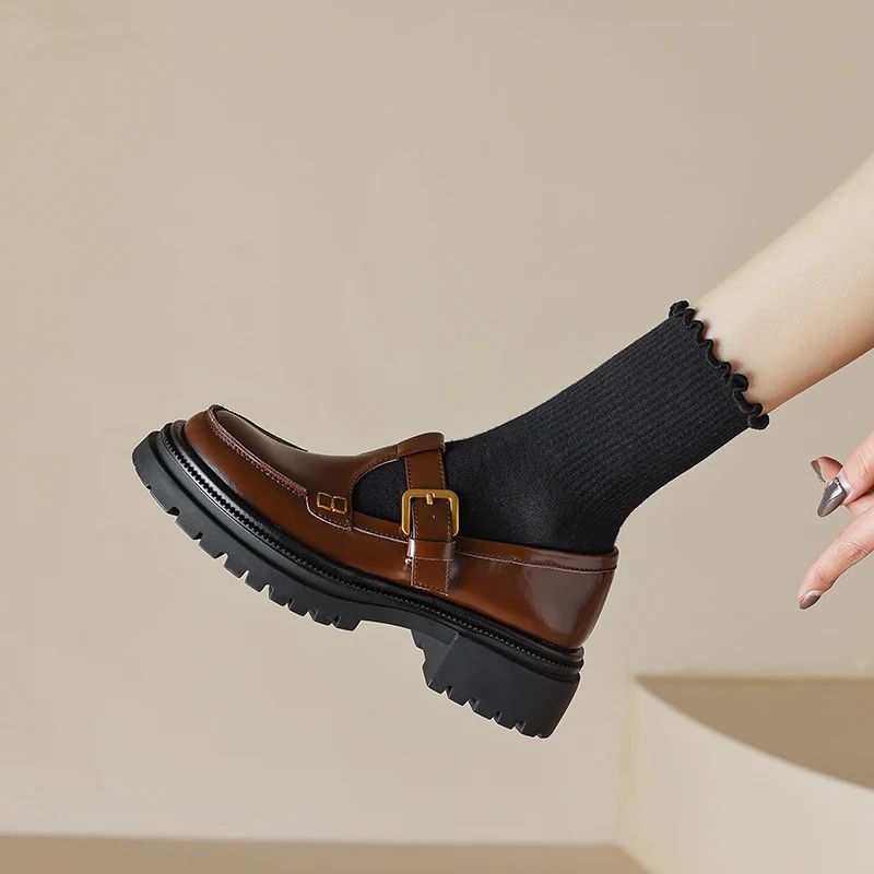 Jagdai Dames Platform Schoenen - Bruin