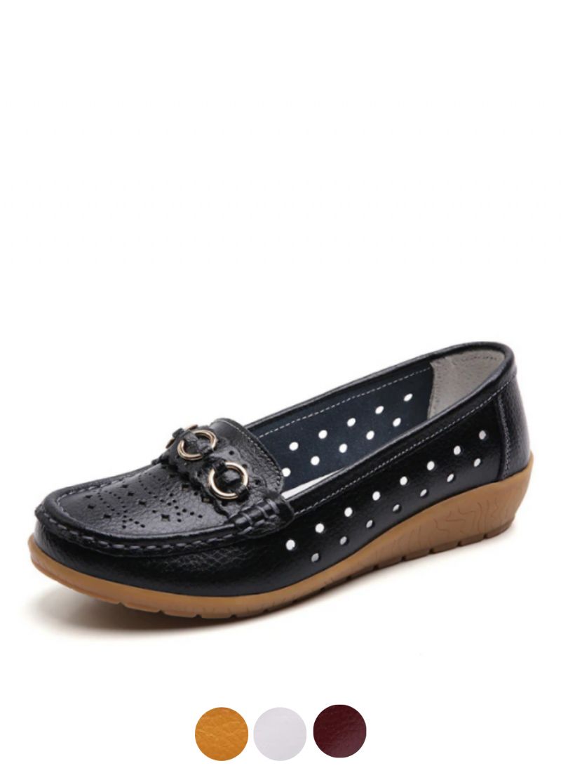 Jaida Dames Loafer Leren Zwarte Schoenen