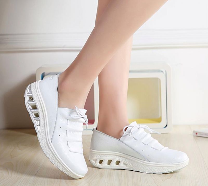 Jame Dames Platform Schoenen - Wit