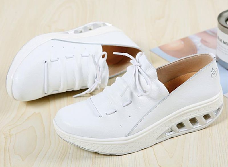 Jame Dames Platform Schoenen - Wit