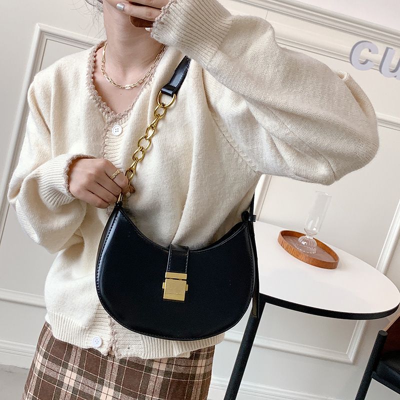 Jaxyn Dames Leren Crossbody Handtas - Zwart 