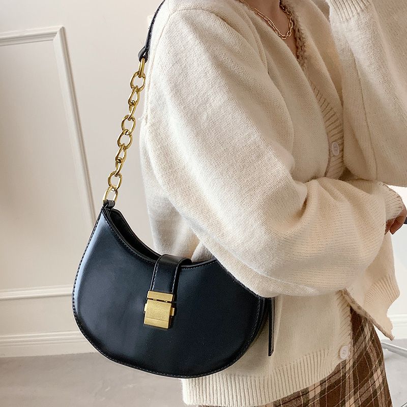 Jaxyn Dames Leren Crossbody Handtas - Zwart 