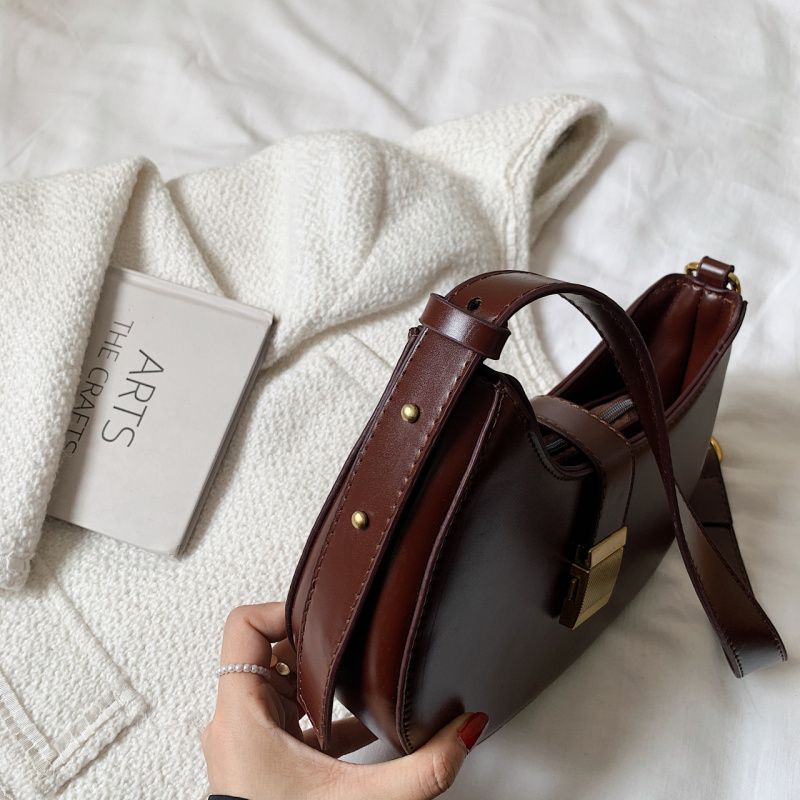 Jaxyn Dames Leren Crossbody Handtas - Zwart 