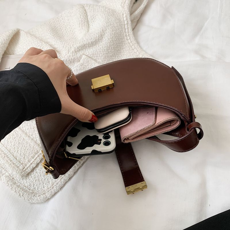 Jaxyn Dames Leren Crossbody Handtas - Zwart 