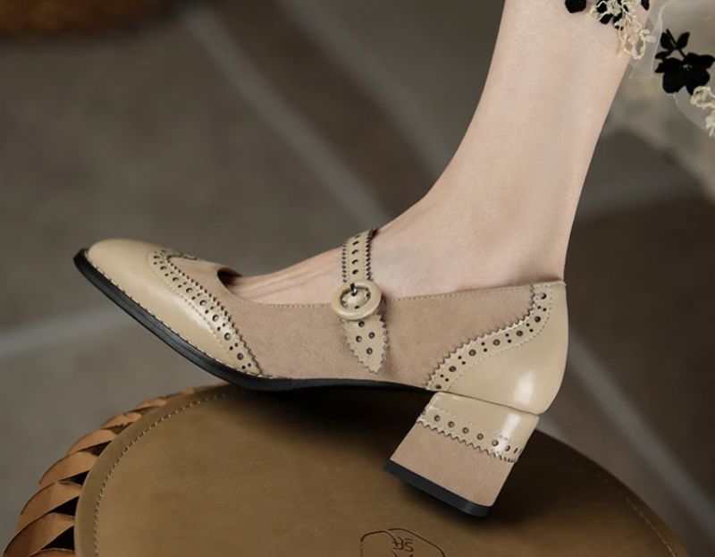 Jenny Dames Leren Pumps - Bruin