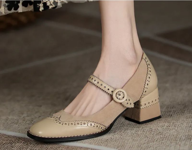 Jenny Dames Leren Pumps - Bruin
