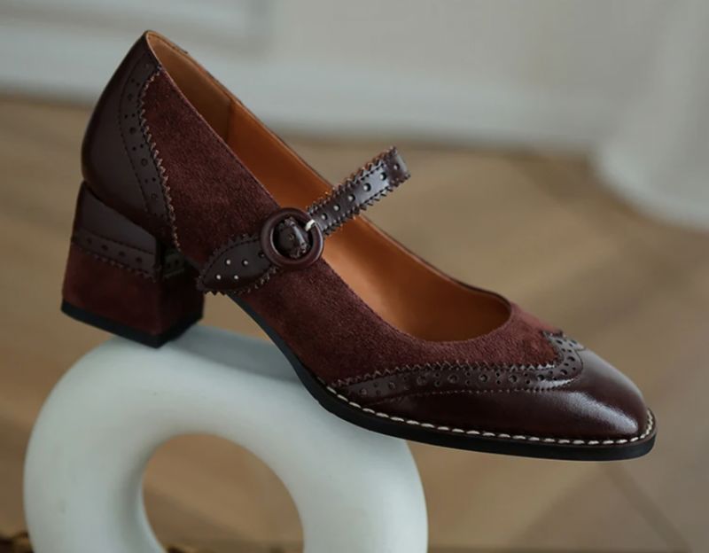 Jenny Dames Leren Pumps - Bruin