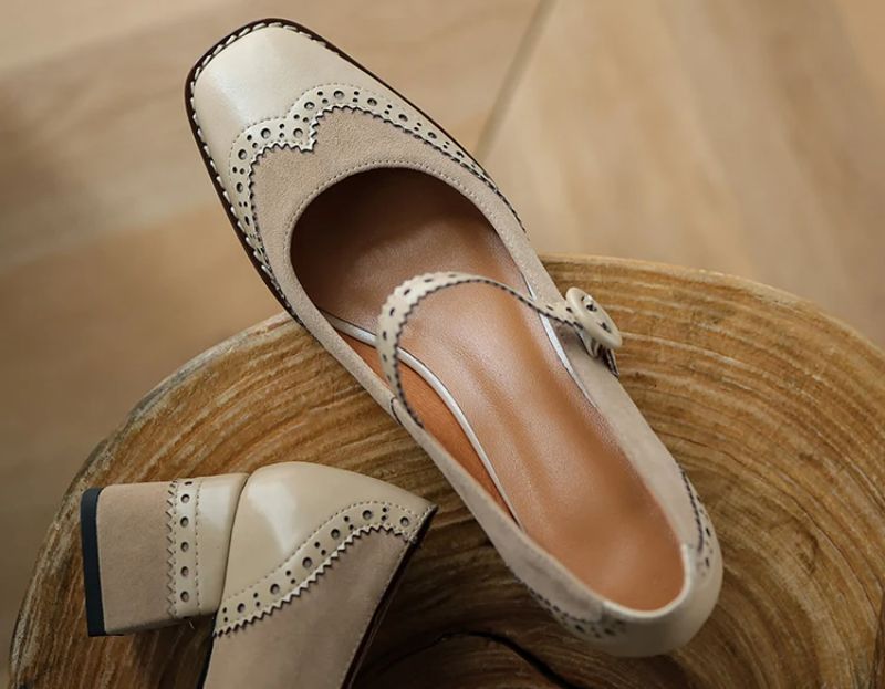Jenny Dames Leren Pumps - Bruin