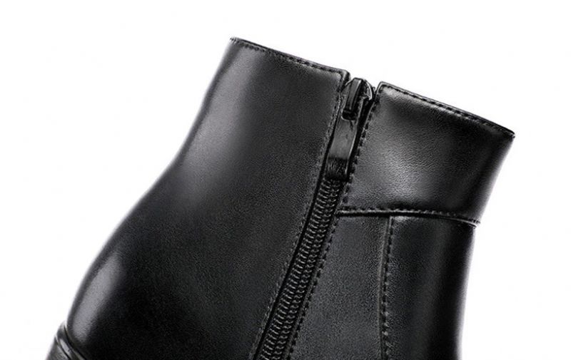 Jimena Dames Zwarte Platform Enkellaarsjes - Zwart