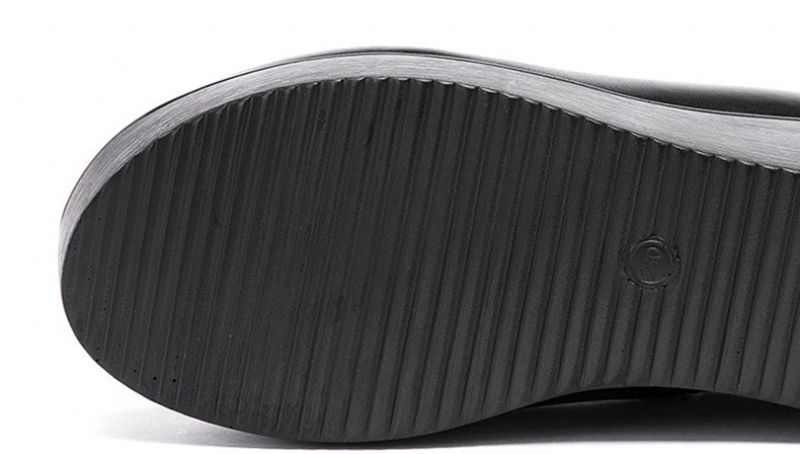Jimena Dames Zwarte Platform Enkellaarsjes - Zwart
