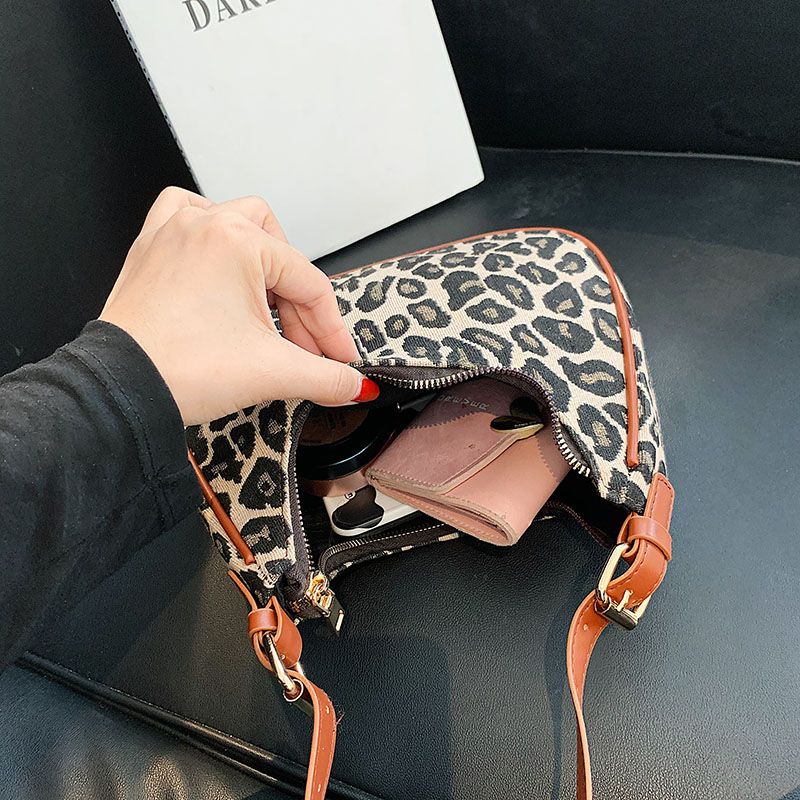 Jode Vrouwen Schouder Crossbody Handtas - Bruin Luipaard