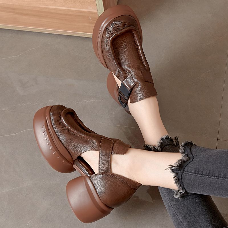 Joe Dames Dikke Zool Platform Schoenen - Zwart