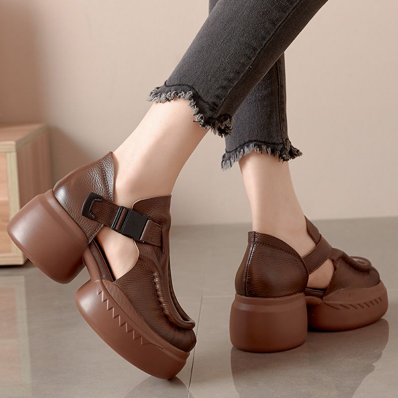 Joe Dames Dikke Zool Platform Schoenen - Zwart