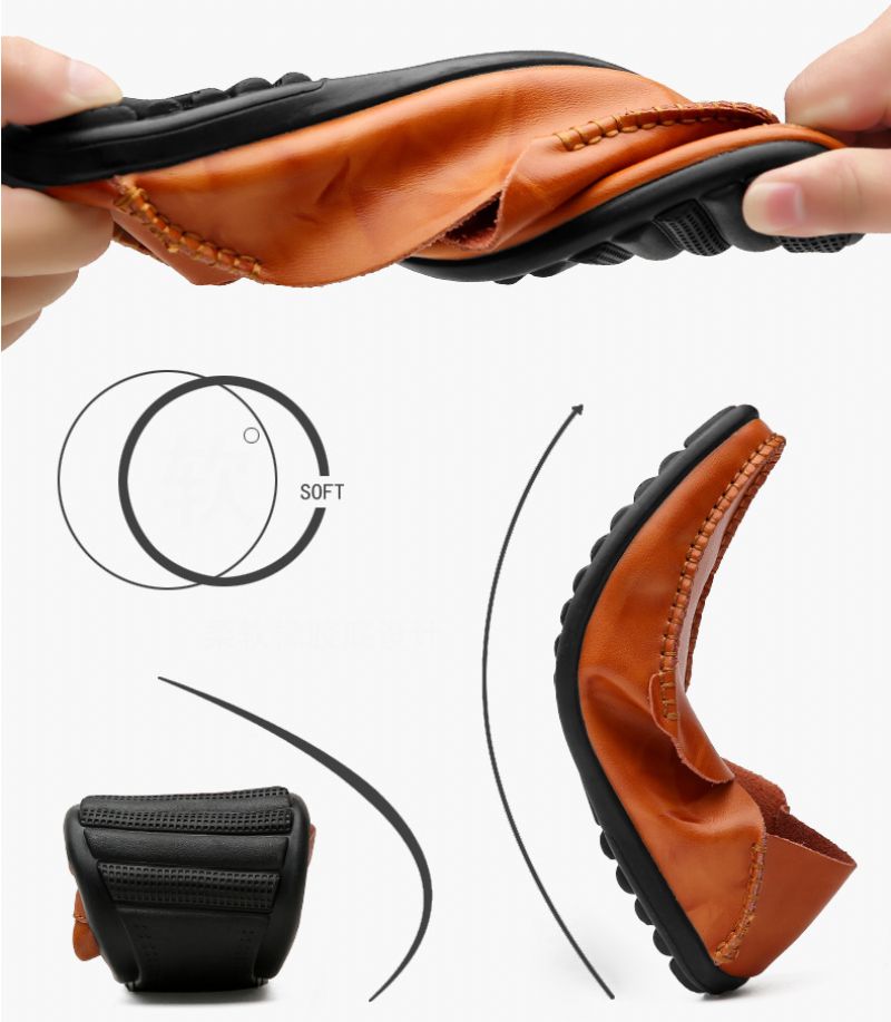Josan Heren Loafers Casual Schoenen - Oranje