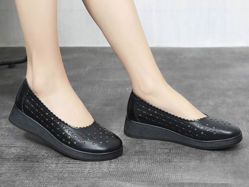 Jovina Dames Platte Schoenen - Zwart