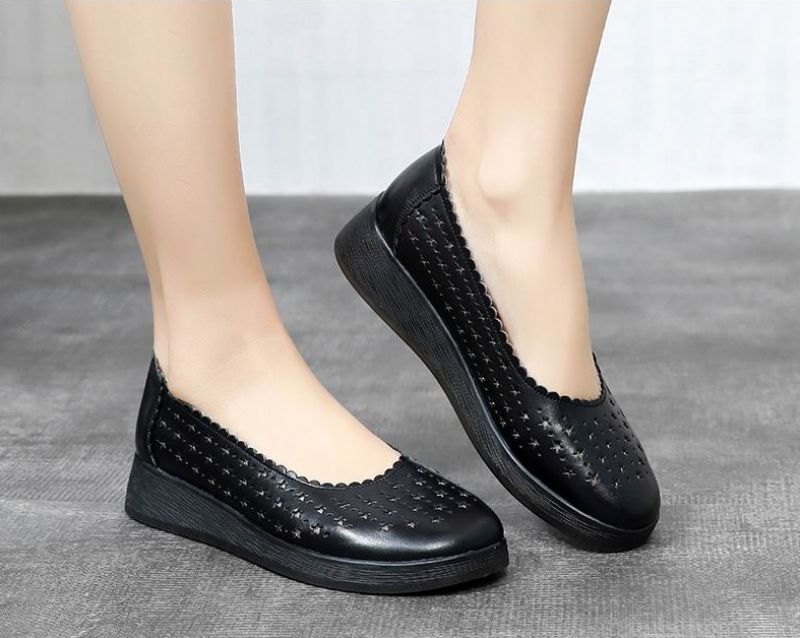 Jovina Dames Platte Schoenen - Zwart