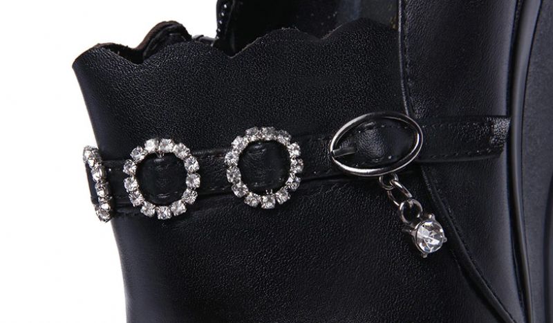 Jovita Dames Platform Schoenen - Bontvoering Zwart