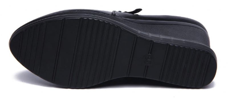 Jovita Dames Platform Schoenen - Bontvoering Zwart