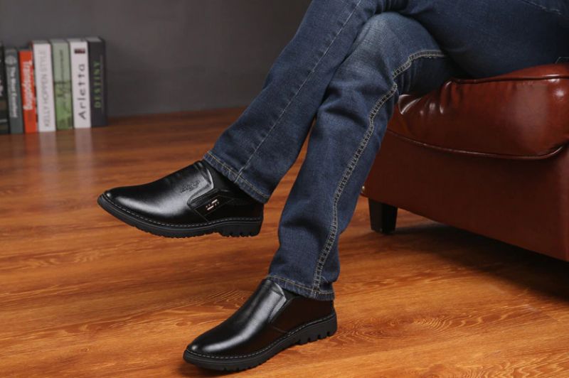 Juanvir Heren Loafers Geklede Schoenen - Zwart