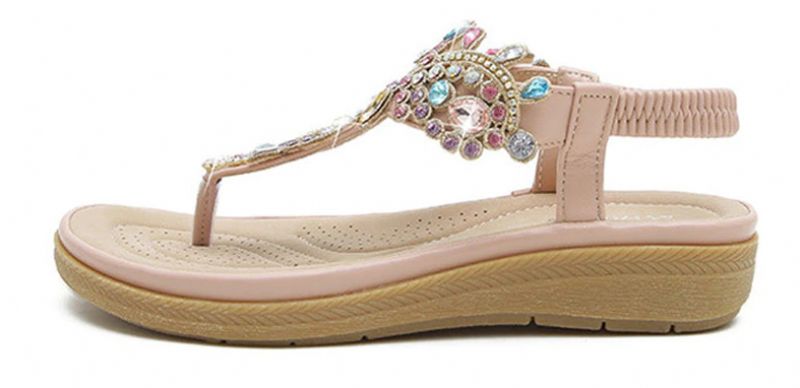 Julia Dames Casual Sandaal Met Strass - Roze