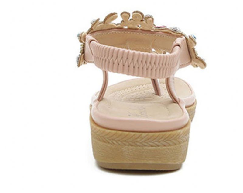 Julia Dames Casual Sandaal Met Strass - Roze