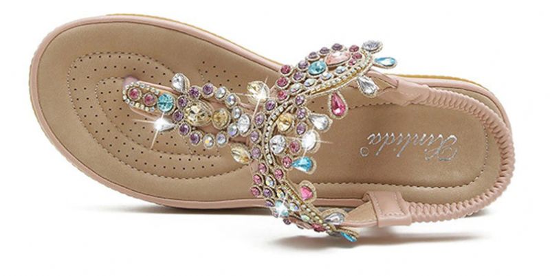 Julia Dames Casual Sandaal Met Strass - Roze