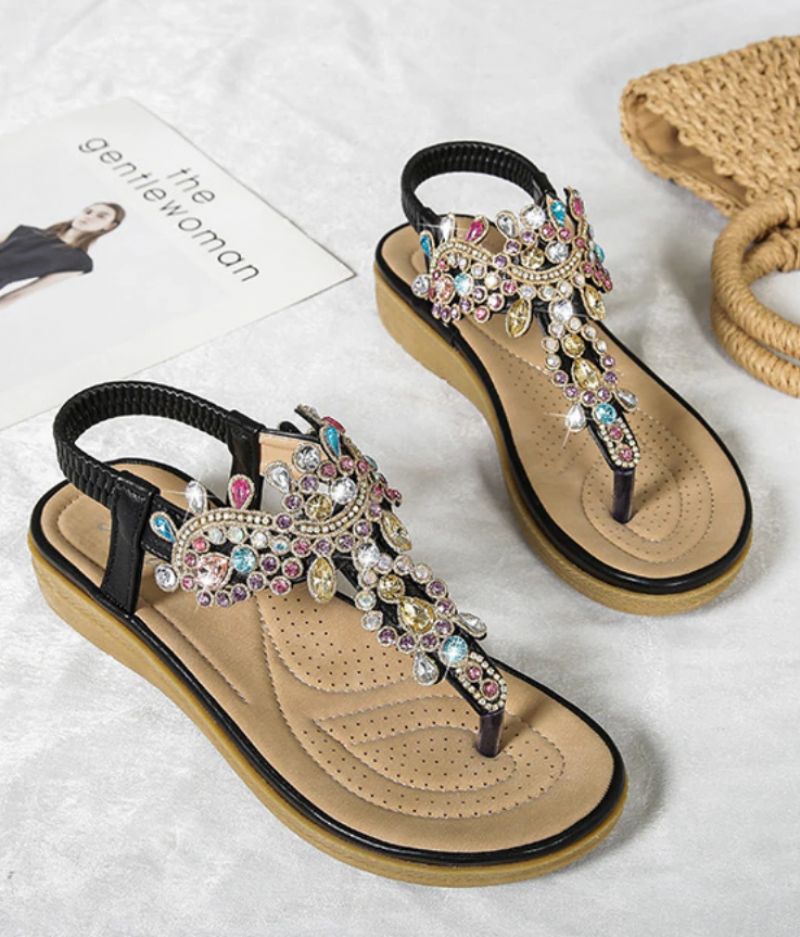 Julia Dames Casual Sandaal Met Strass - Roze